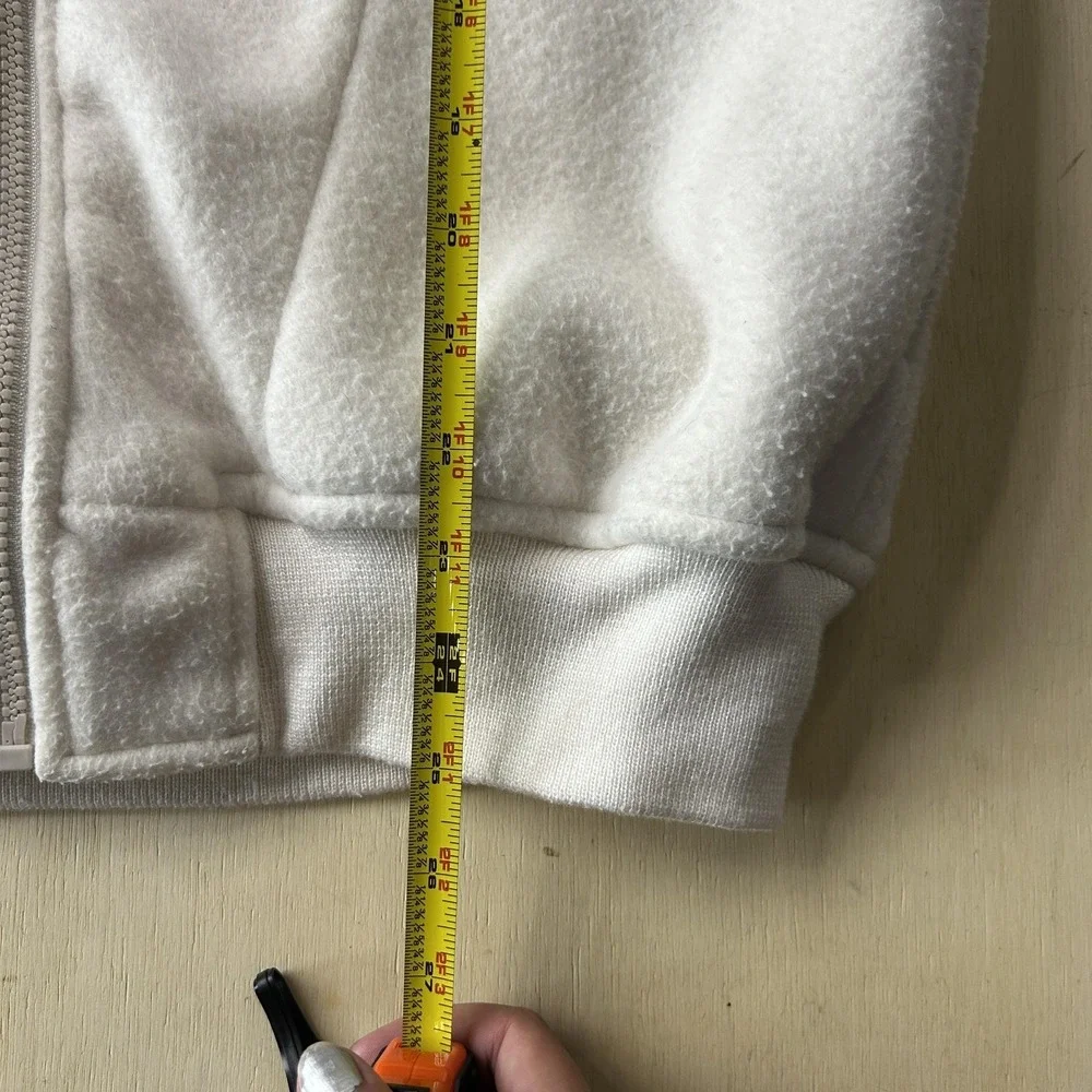 Vintage Pacific Trail Fleece Jacket Mens Large White Full Zip Pockets Casual